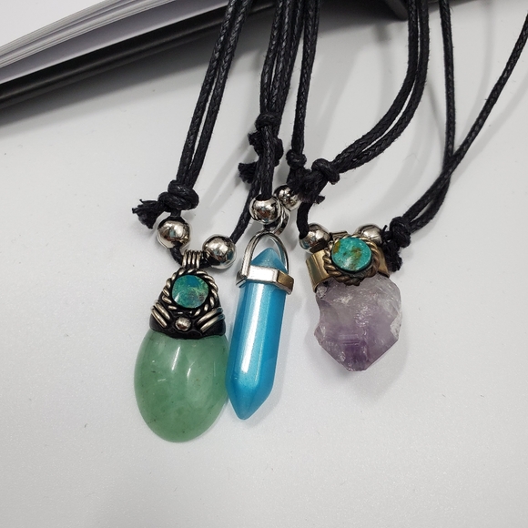 Dainty Stone Necklace Choker Boho Hand Crafted NEW - Picture 5 of 6